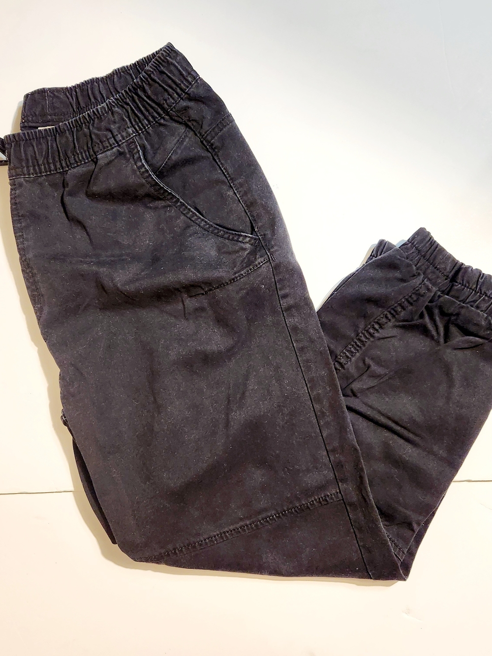 🩷Wonder Nation Girl's Black Elastic-Waist Jogger Pants Size: XXL (18)